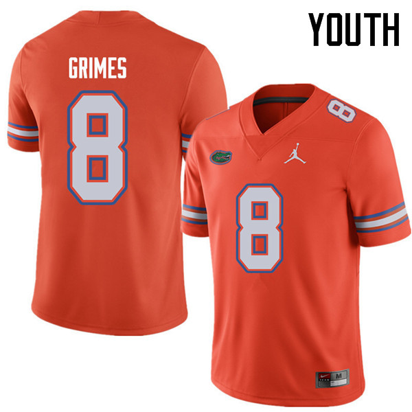 Jordan Brand Youth #8 Trevon Grimes Florida Gators College Football Jerseys Sale-Orange